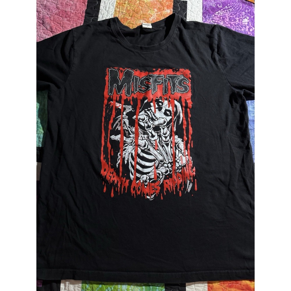 The Misfits Death Comes Ripping Men's T Shirt Large Made In USA FLAW